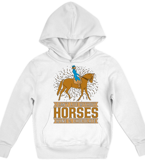 Show Jumping I Cant Live Without Horseback Riding Kids Hoodie
