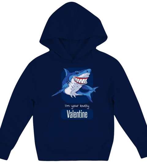 Valentine shark - funny valentines day humor Kids Hoodie