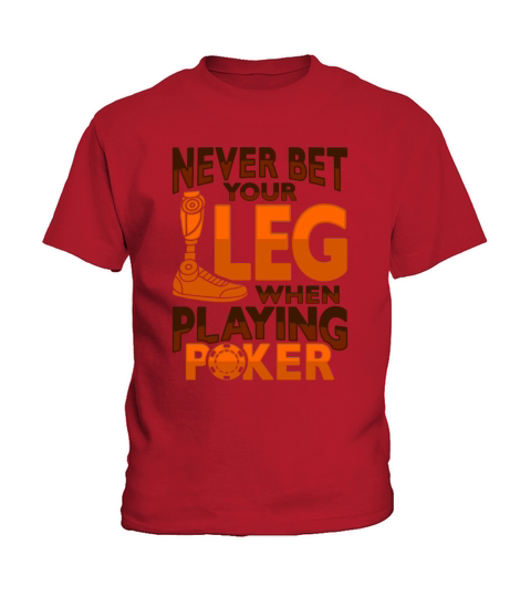 Amputee Joke Leg Prosthetic Poker Design for a Leg Kids T-Shirt