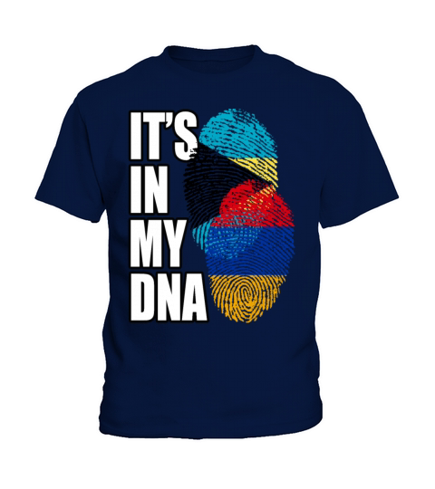 Armenian And Bahamian Mix Heritage DNA Flag Kids T-Shirt