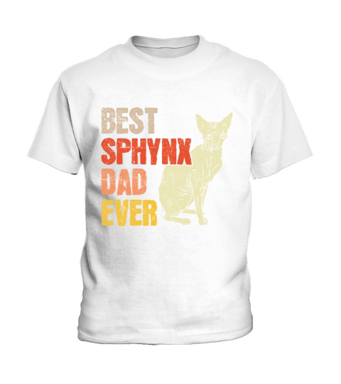 Best Sphynx Dad Ever Kitten Pet Owner Vintage Kids T-Shirt