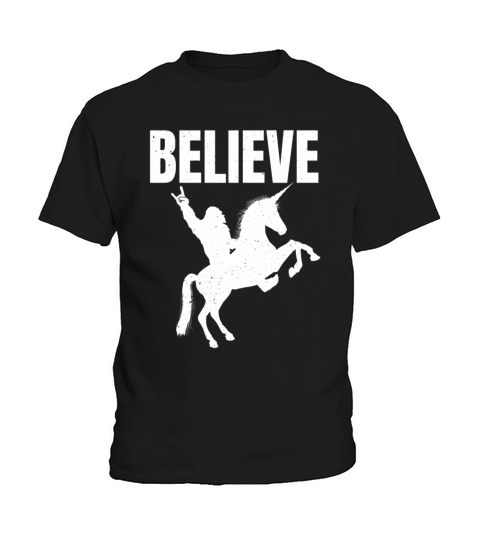 Bigfoot Riding A Unicorn Kids T-Shirt