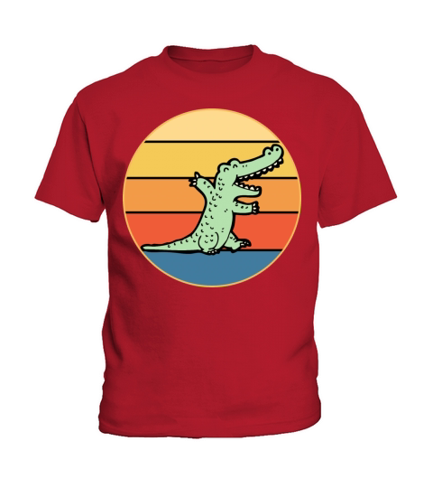 Crocodile Retro Sunset Vintage Wild Animal Kids T-Shirt