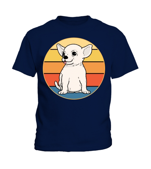 Cute Chihuahua Dog Breed Vintage Retro Sunset Kids T-Shirt
