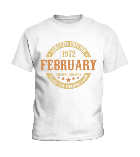 February 1972 Vintage Birthday Present Kids T-Shirt