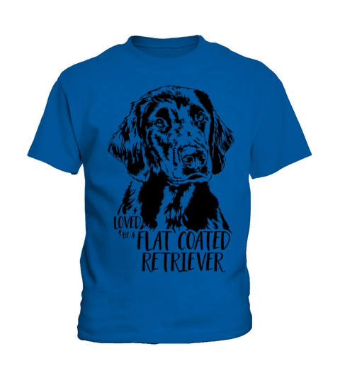 Loved by a Flat Coated Retriever dog saying dog Kids T-Shirt