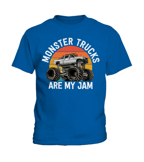 Monster Trucks Are My Jam Vintage Retro Kids T-Shirt