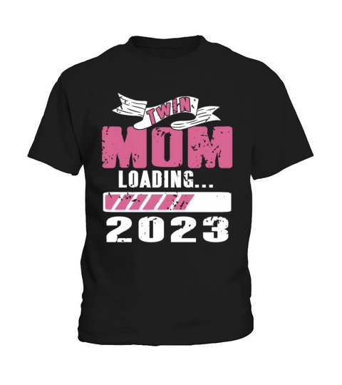 Womens Twin Mama Twin Mom to Be Pregnancy Kids T-Shirt