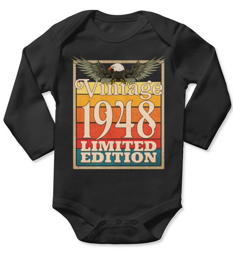 1948 Vintage Retro American Eagle Limited Edition Long Sleeve Baby One-Piece