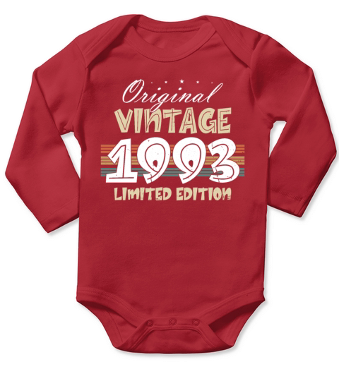 30th birthday vintage 1993 original 1993 Long Sleeve Baby One-Piece