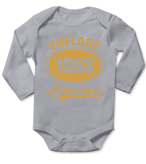 60th Birthday Vintage 1963 Retro Awesome Long Sleeve Baby One-Piece