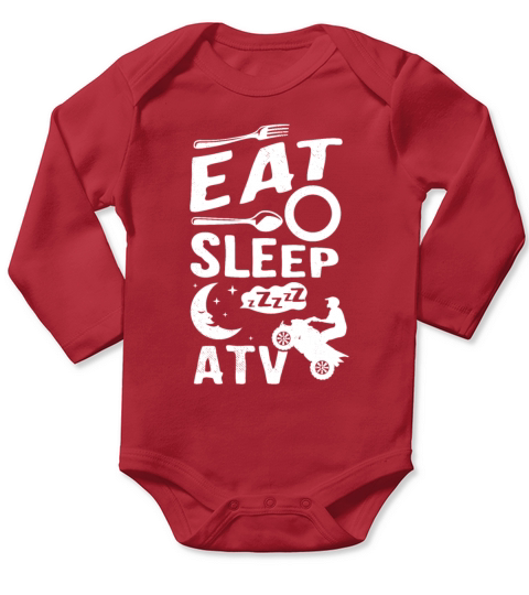 all terrain vehicles Eat Sleep creative graphic ar Long Sleeve Baby One-Piece
