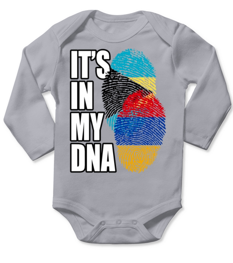 Armenian And Bahamian Mix Heritage DNA Flag Long Sleeve Baby One-Piece