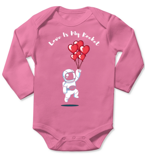 Astronaut Valentine Quote Hearts Day Valentines Long Sleeve Baby One-Piece