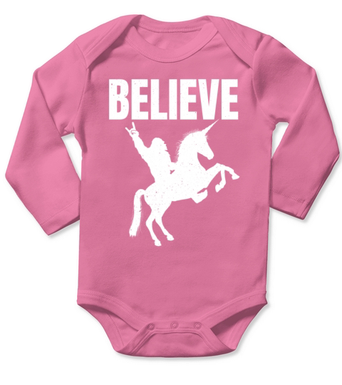 Bigfoot Riding A Unicorn Long Sleeve Baby One-Piece