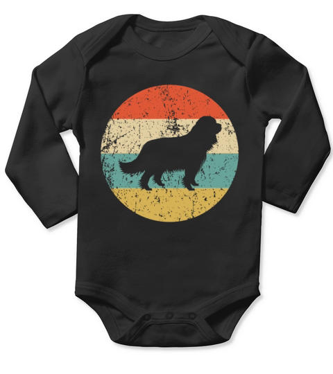 Cavalier King Charles Spaniel Retro Dog Long Sleeve Baby One-Piece