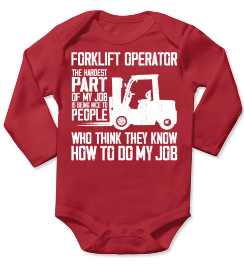 Certified Forklift Truck Operator Long Sleeve Baby One-Piece