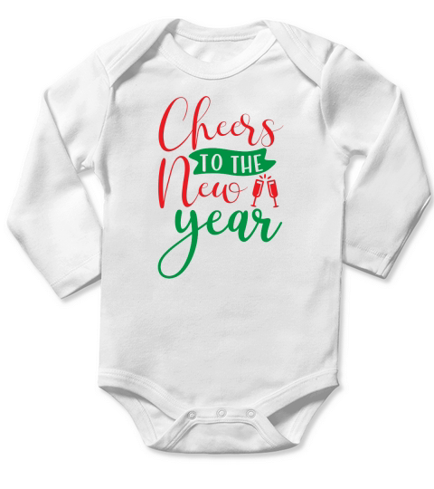 Cheers to the new year Long Sleeve Baby One-Piece