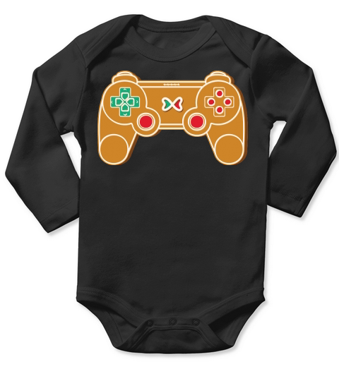 Christmas Game Controller Ginger Bread Long Sleeve Baby One-Piece