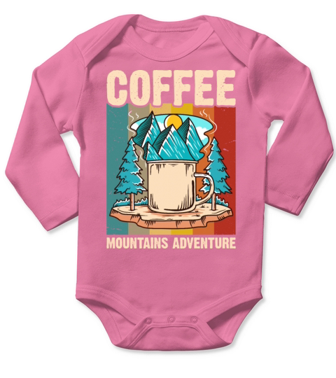Coffee mountains adventure Long Sleeve Baby One-Piece