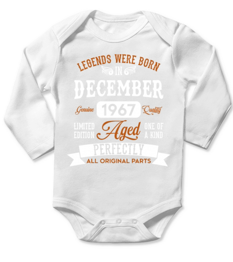 December 1967 Legends Birthday Gift Long Sleeve Baby One-Piece