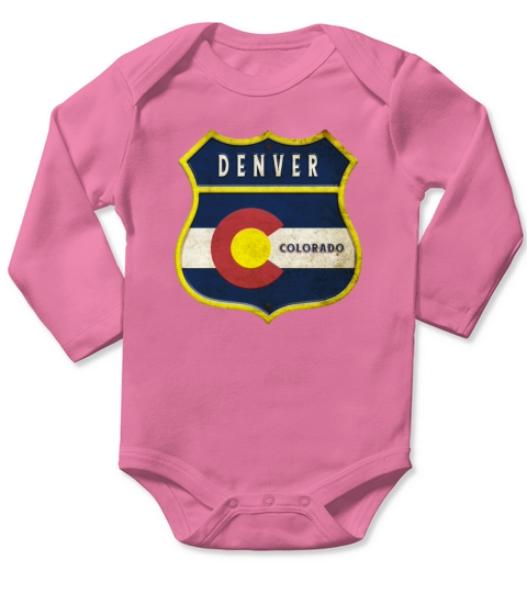 Denver Colorado coat of arms design Long Sleeve Baby One-Piece