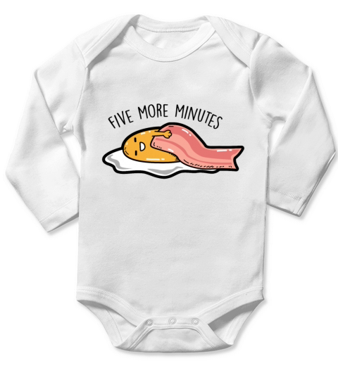 Fried egg - Five more minutes Long Sleeve Baby One-Piece