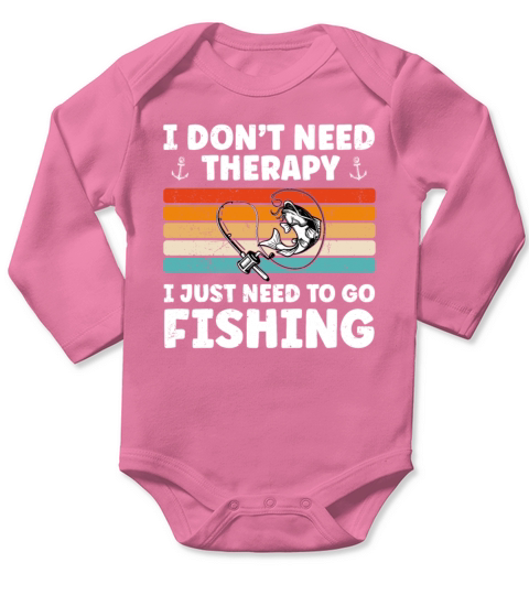 Funny Fishing Design For Fisherman Cool Fishing Long Sleeve Baby One-Piece