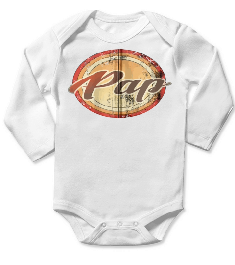 Graphic 365 Pap Vintage Retro Fathers Day Funny Me Long Sleeve Baby One-Piece