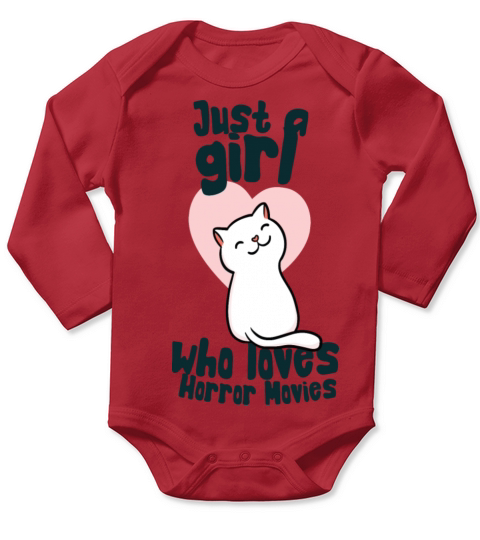 just a girl who loves horror movies Long Sleeve Baby One-Piece
