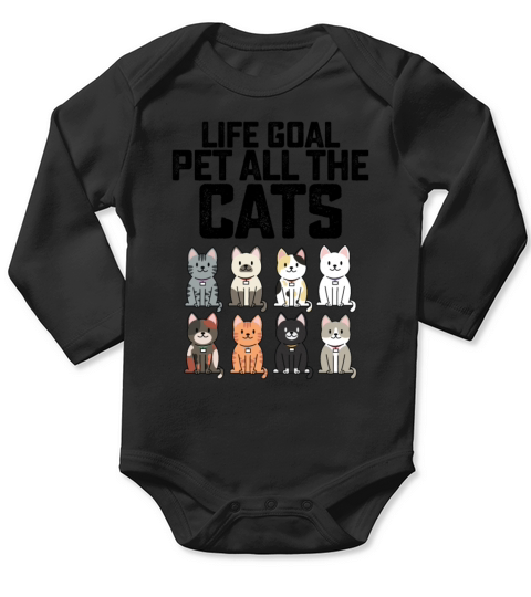 Life Goal Pet All The Cats Long Sleeve Baby One-Piece