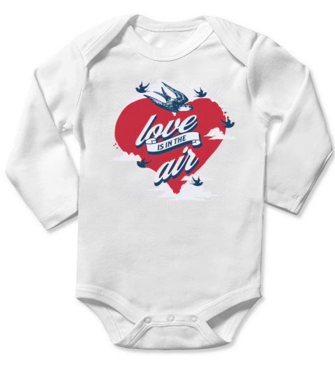 Love Is In The Air Funny Valentines Day Quote Long Sleeve Baby One-Piece