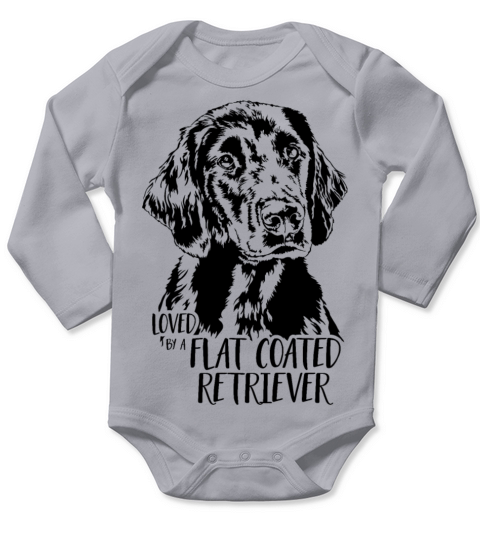Loved by a Flat Coated Retriever dog saying dog Long Sleeve Baby One-Piece