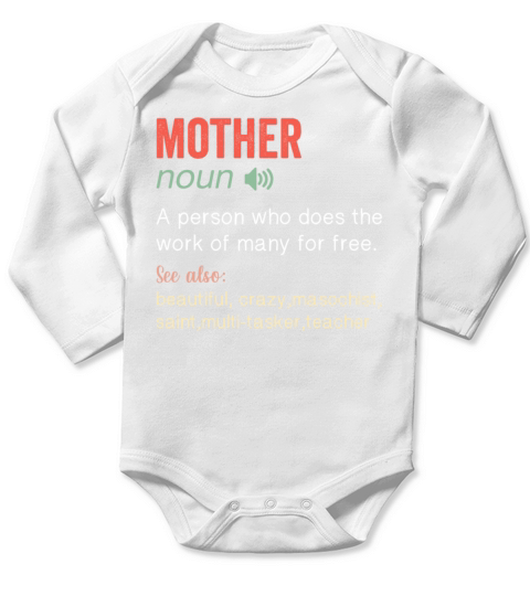 Mother Noun Funny humor quote Long Sleeve Baby One-Piece