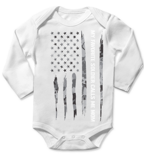 My Favorite Soldier Calls Me Mom Long Sleeve Baby One-Piece