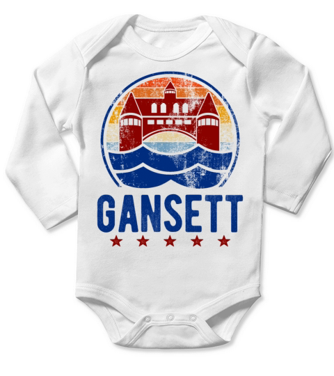 Narragansett - Rhode Island Gansett Retro Vintage Long Sleeve Baby One-Piece