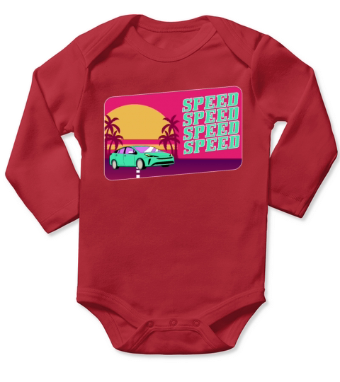 retro race Long Sleeve Baby One-Piece