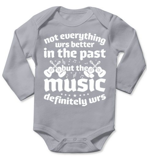 Retro Vintage 70s 80s Music Rock Guitar Long Sleeve Baby One-Piece