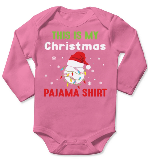 This Is My Christmas Pajama Shirt Baseball Long Sleeve Baby One-Piece