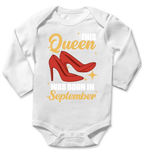 This Queen Was Born In September Celebrant Long Sleeve Baby One-Piece