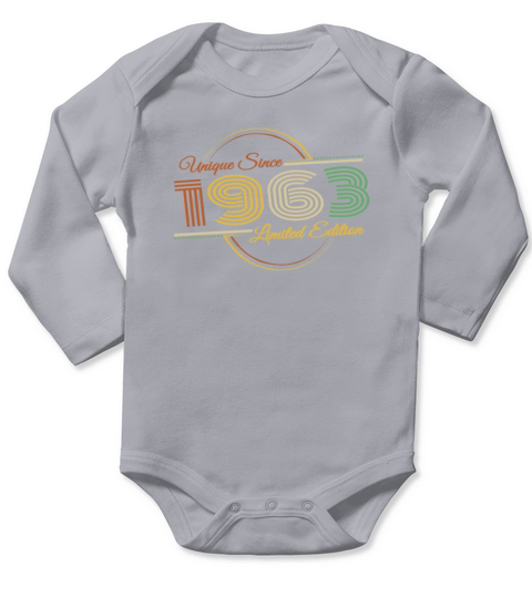 Unique since 1963 Retro Birthday Vintage Style Long Sleeve Baby One-Piece