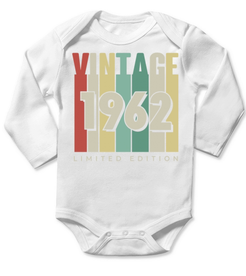VINTAGE 1962 LIMITED EDITION Essential Long Sleeve Baby One-Piece