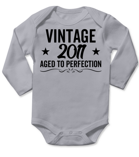 Vintage 2011 Aged To Perfection Long Sleeve Baby One-Piece
