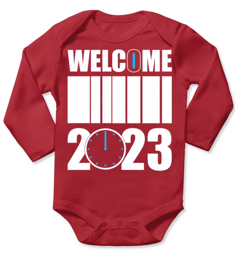 Welcome 2023 Happy New Year Long Sleeve Baby One-Piece