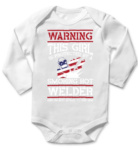 Welder Welding Girlfriend Vintage Long Sleeve Baby One-Piece