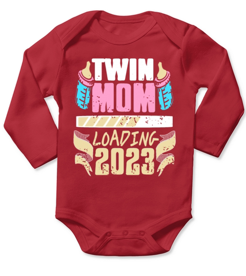Womens Twin Mama Twin Mom to Be Pregnancy Long Sleeve Baby One-Piece