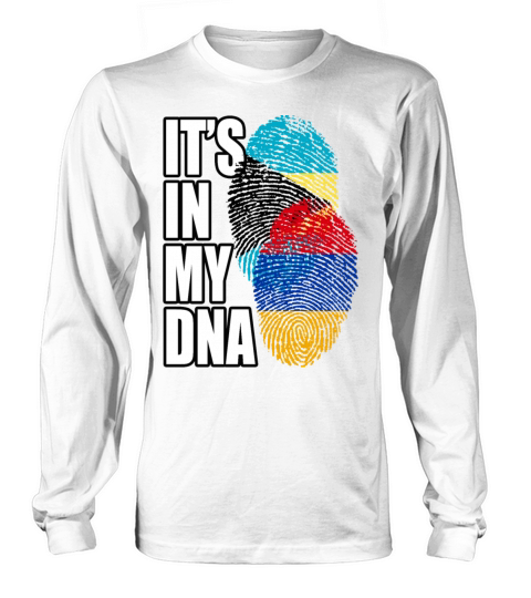 Armenian And Bahamian Mix Heritage DNA Flag Long sleeved Unisex