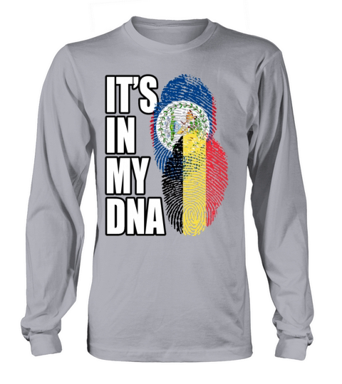 Belizean And Belgian Mix Heritage DNA Flag Long sleeved Unisex