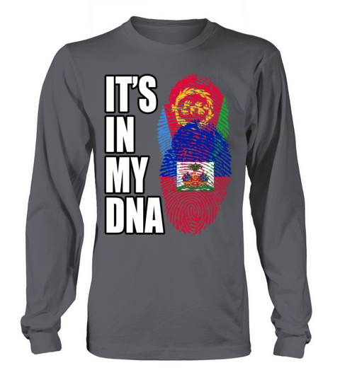 Eritrean And Haitian Mix Heritage DNA Flag Long sleeved Unisex