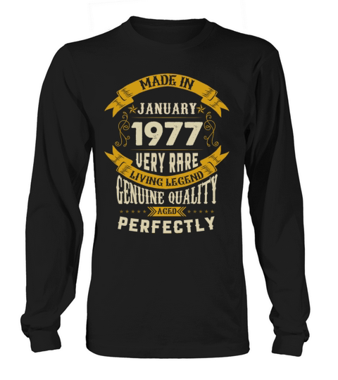 January 1977 Vintage Birthday Present Long sleeved Unisex